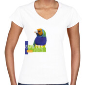 Save the Gouldian Finch Colour Womans Slimfit V Neck tee